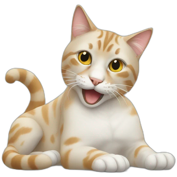 cat licks his foot emoji