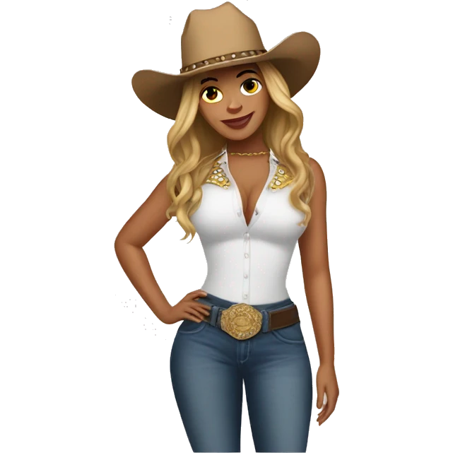 beyoncé with cowboy hat emoji