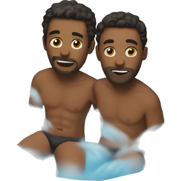 Two dudes chilling in a hottub emoji