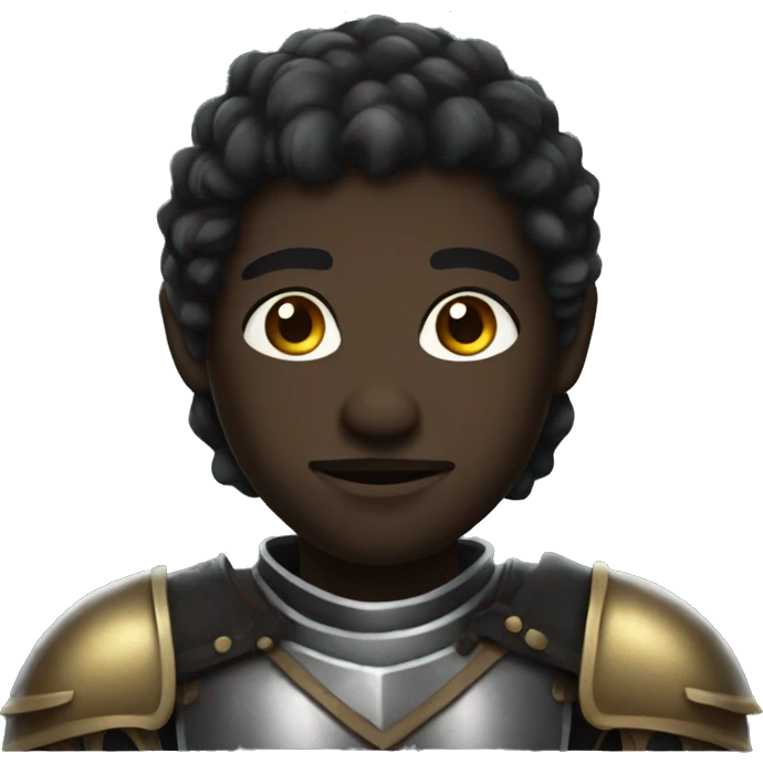 Black skin knight fantasy emoji