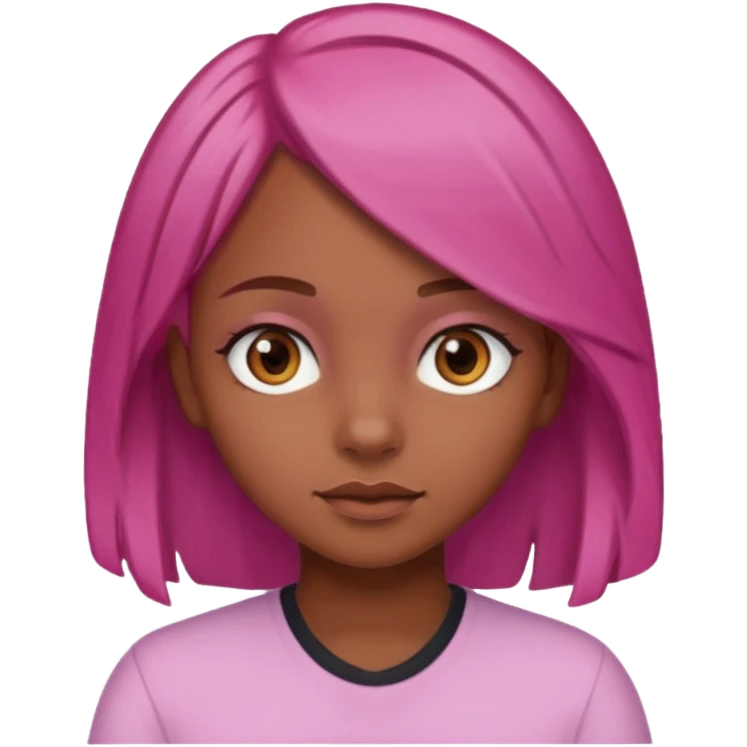 girl with brown hair and brown eyes and pink  end of a hair emoji