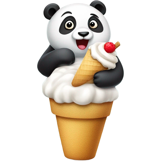panda comiendo helado emoji