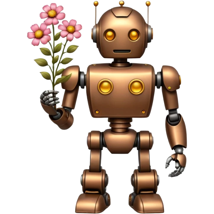 robot with flowers  emoji