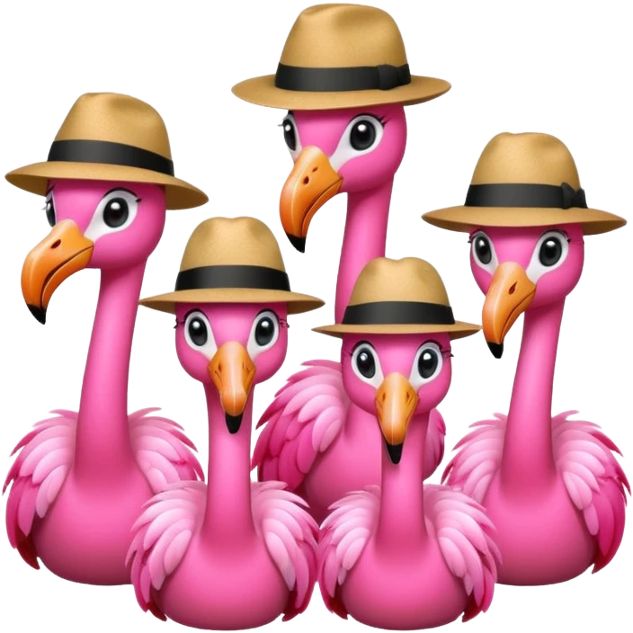Fedora Flamingos emoji