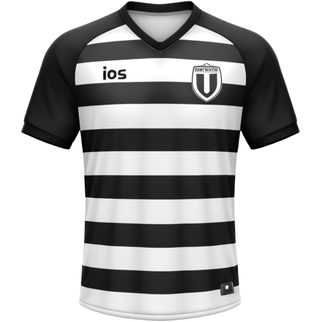 maillot football rayures noir sans numero ni logo emoji