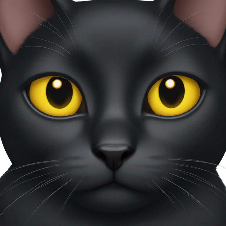 Black Cat with yellow eyes emoji