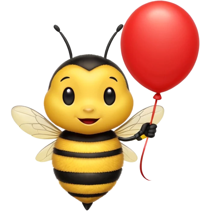Excited bee carrying balloon emoji