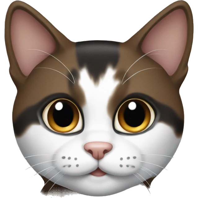 Black brown and white cat emoji