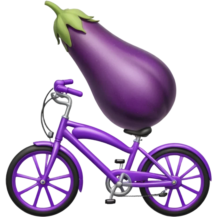 An eggplant riding a bike  emoji