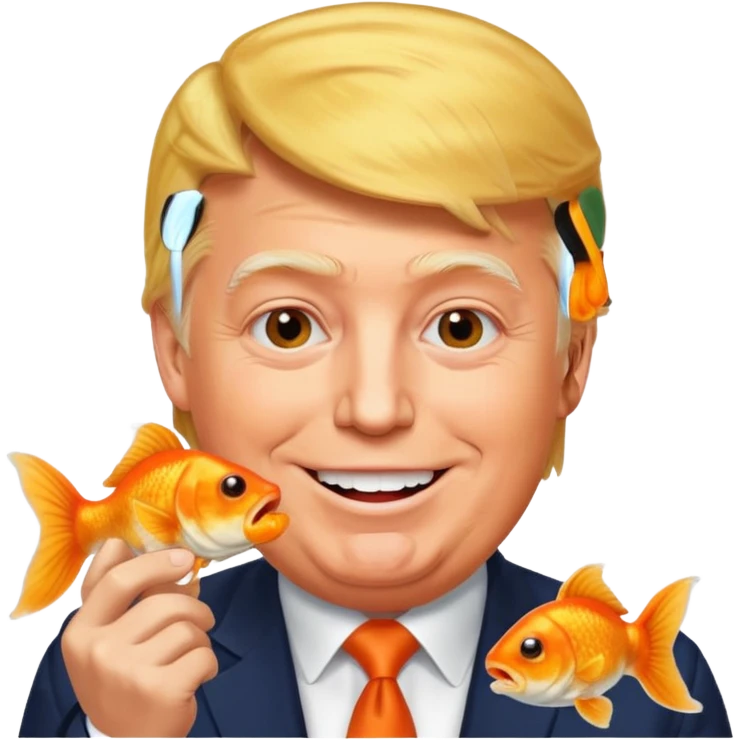 trump eating goldfish emoji