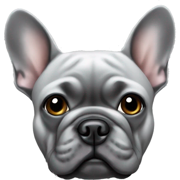Grey French bulldog emoji