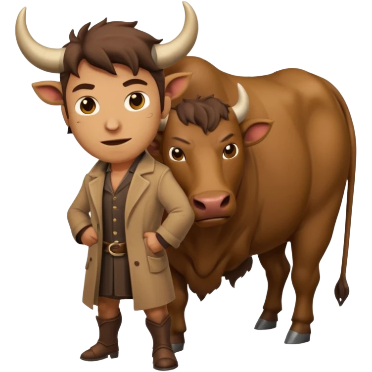 An emoji of a Cretan Minotaur. It has the body of a man and the head of a bull. emoji