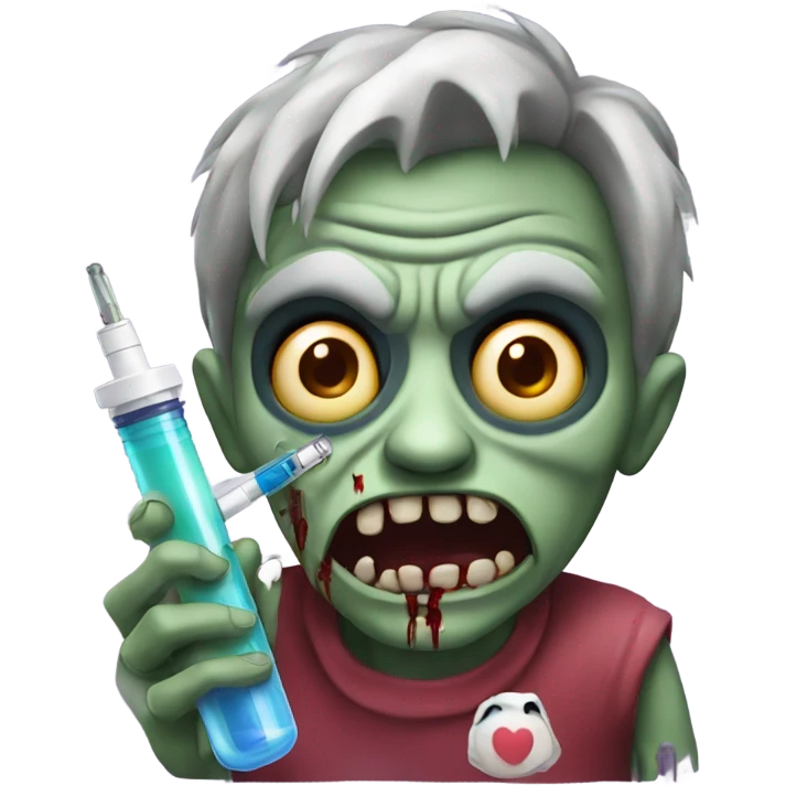 Zombi with syringe emoji
