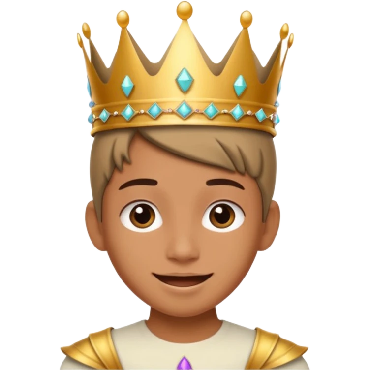 A stylish teen wearing a hand-crafted crown for fun. emoji