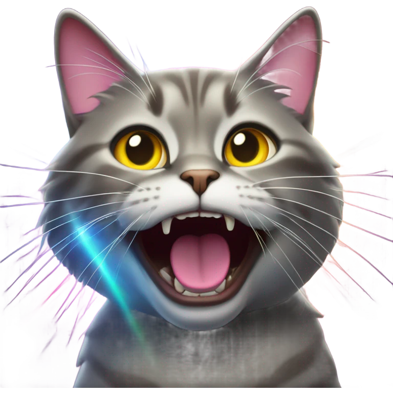 Cat laser mouth emoji