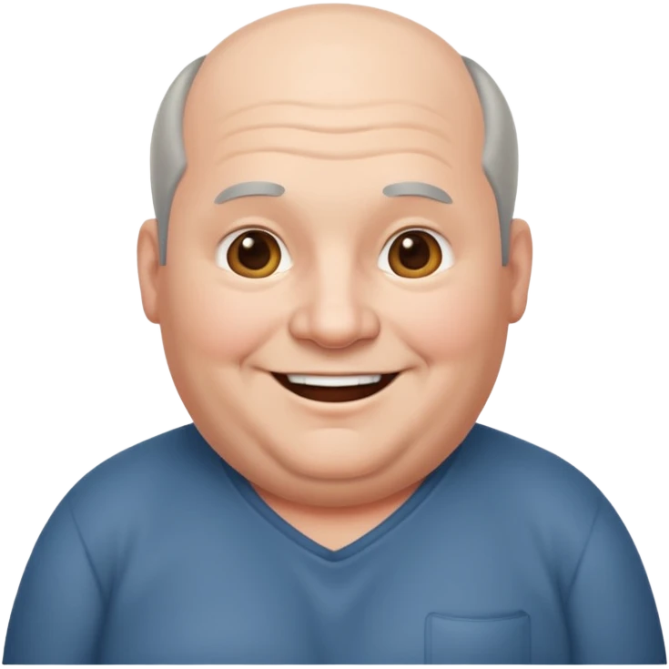 obése avec des cheveux gris calvitie emoji