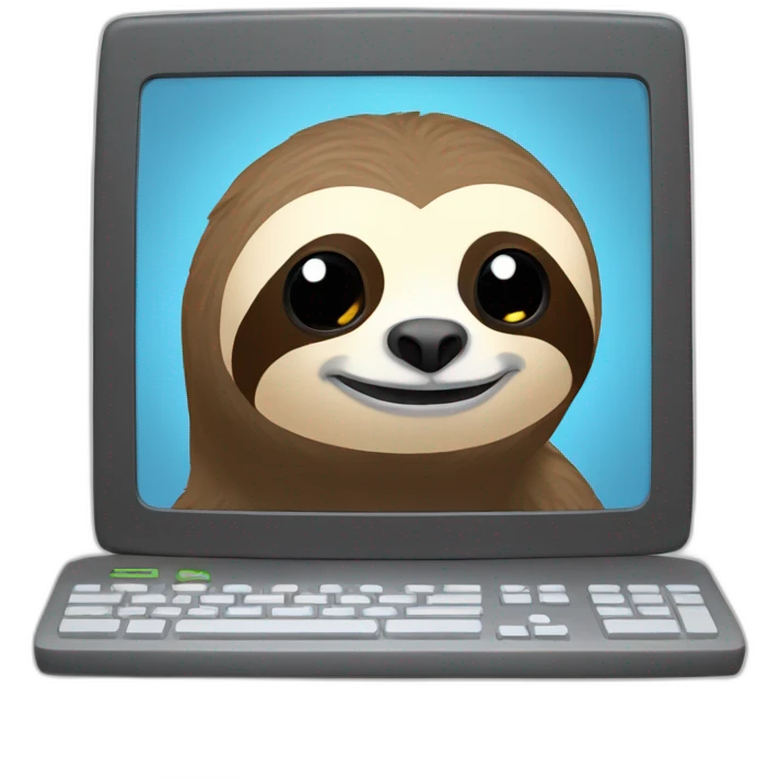 sloth at a computer emoji