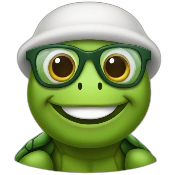 François Hollande wearing turtle disguise emoji