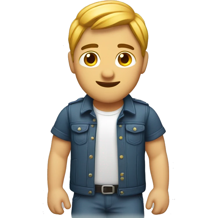 Escalador con ojos claros y pelo rubio emoji