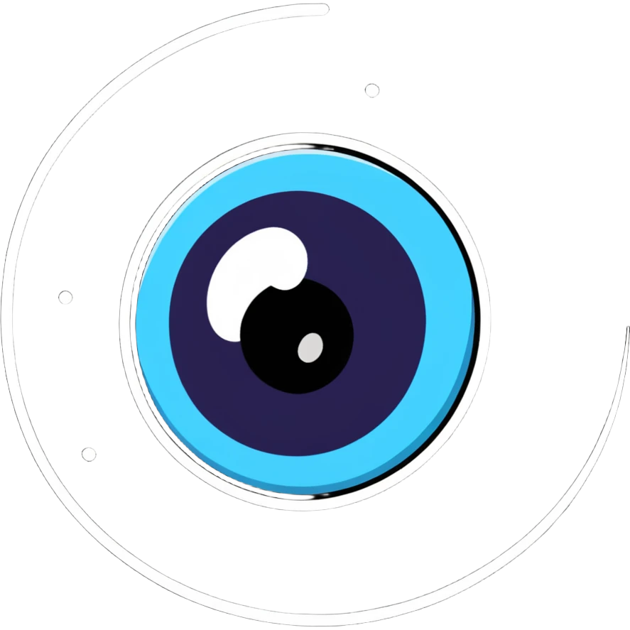 Cartoon eyeball with spiral dizzy effect and stars emoji