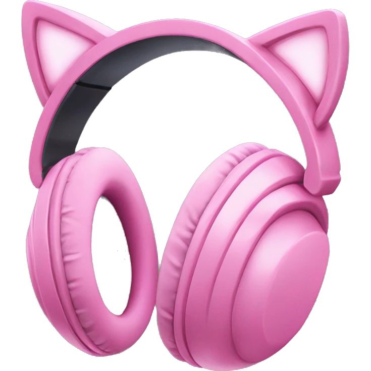 pink cat ear gaming headphones emoji