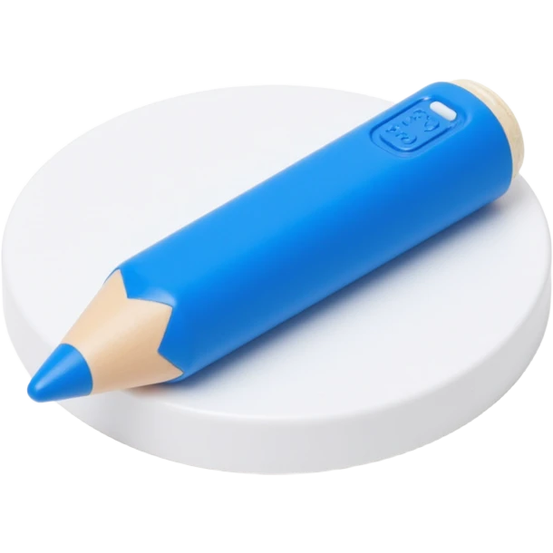 chunky blue pencil emoji