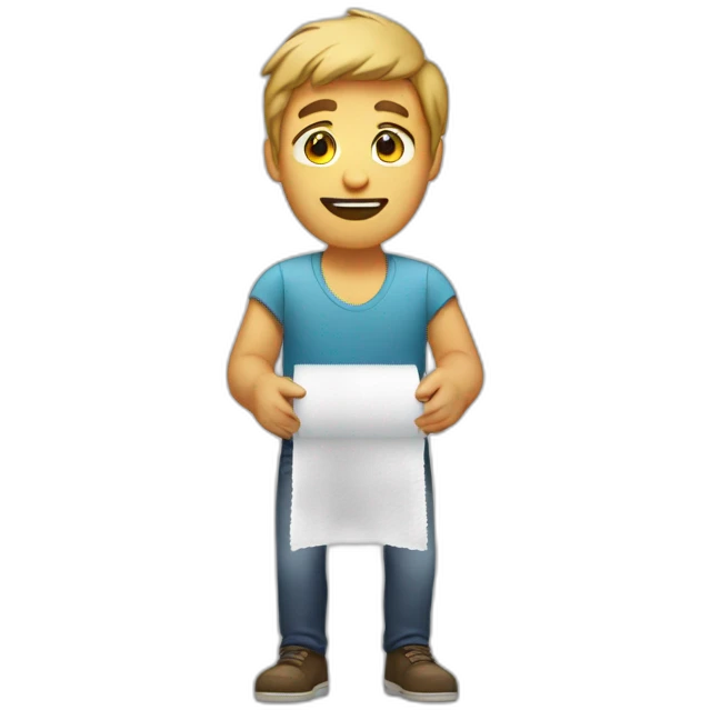 Guy with toilet paper emoji