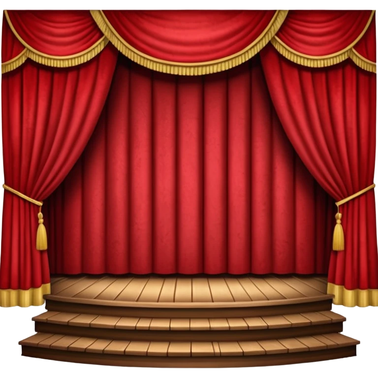 An empty theatre stage with red curtains emoji