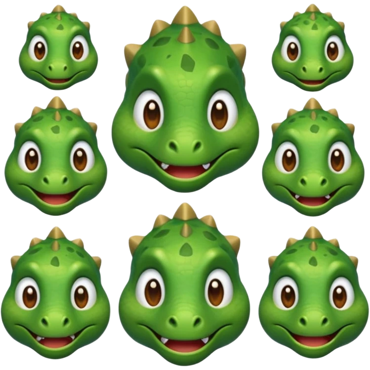 Every reaction of a dinosaur faced emoji emoji