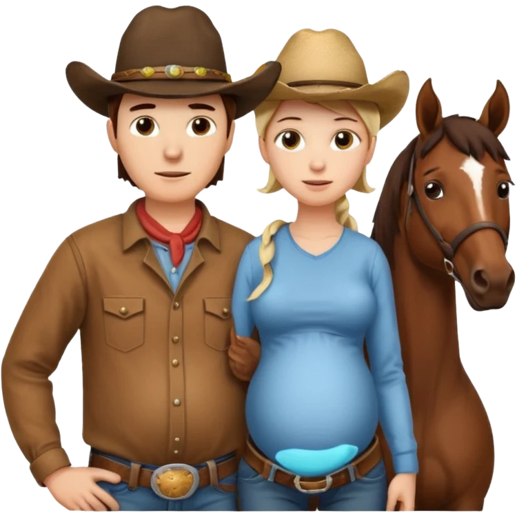 pregnant man with horse emoji
