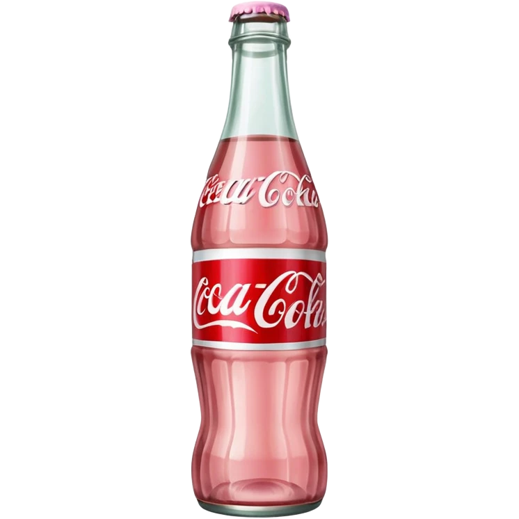 Coke bottle with light pink logo emoji