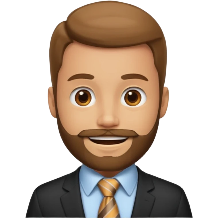 man wearing a tie with a beard emoji