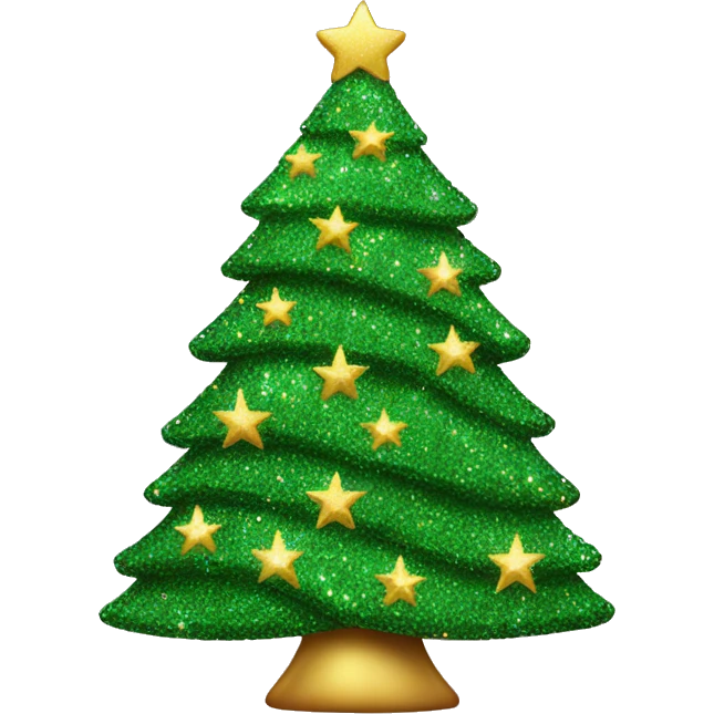 glitter christmas tree emoji