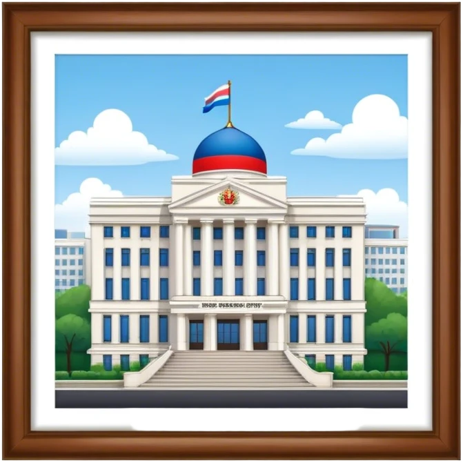 Russia Embassy building.  looks realistic. Not a painting, just a building emoji