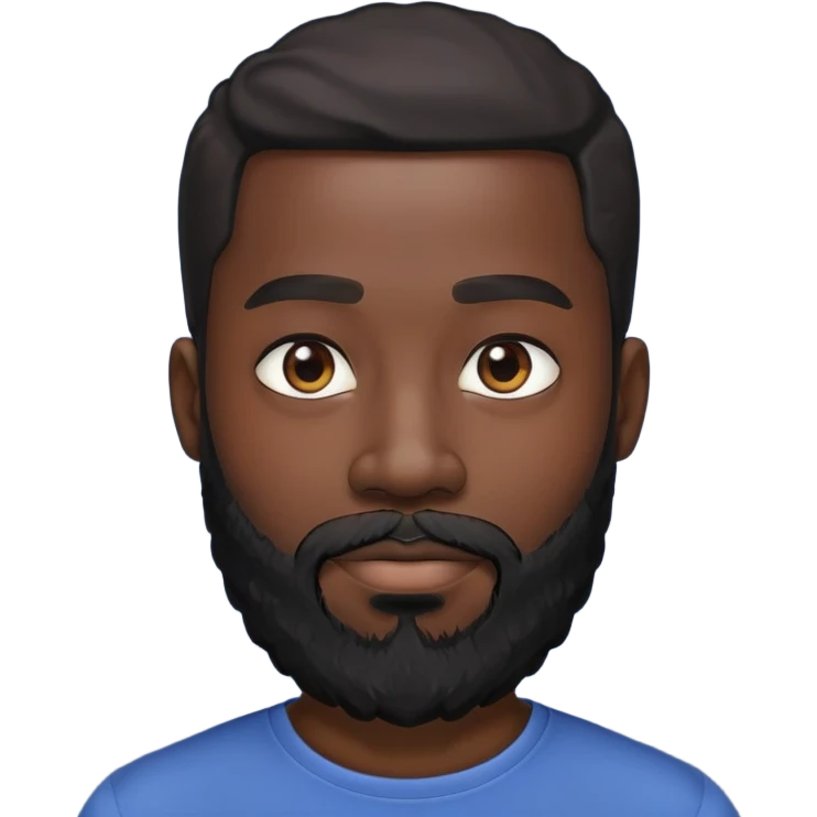 Black man with a beard and black head emoji
