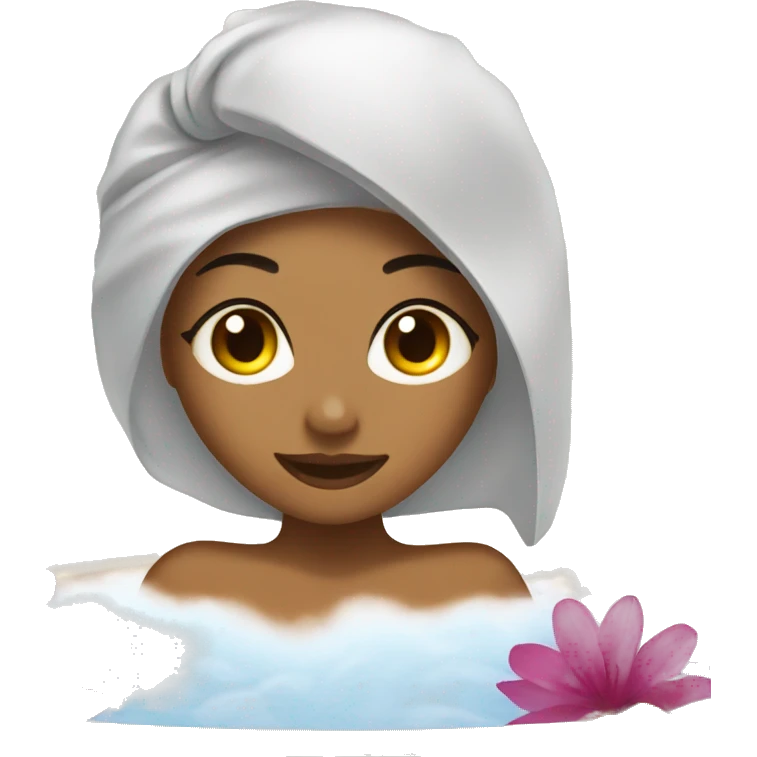 Girl relaxing in spa emoji