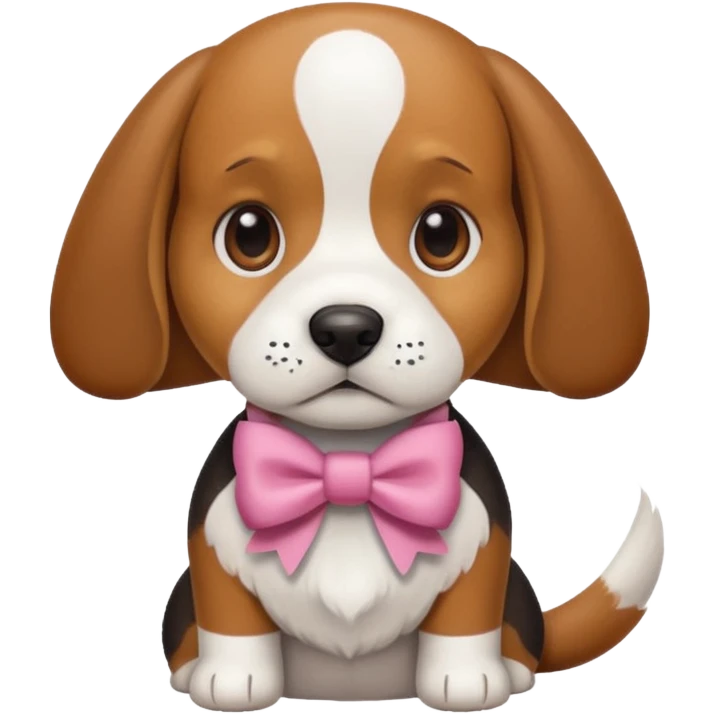 Beagle dog with a bow emoji