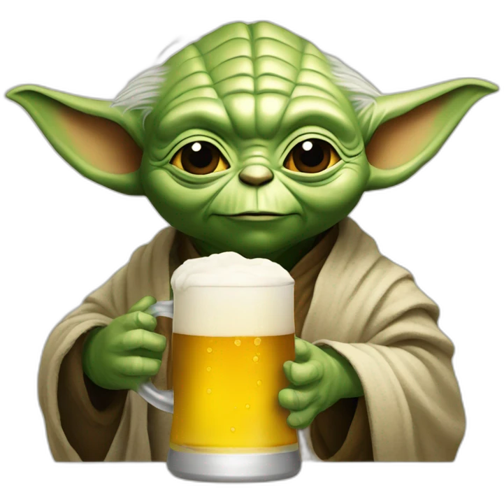 Yoda drink a beer emoji