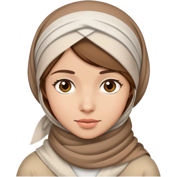 Baş örtülü kumral kız  emoji