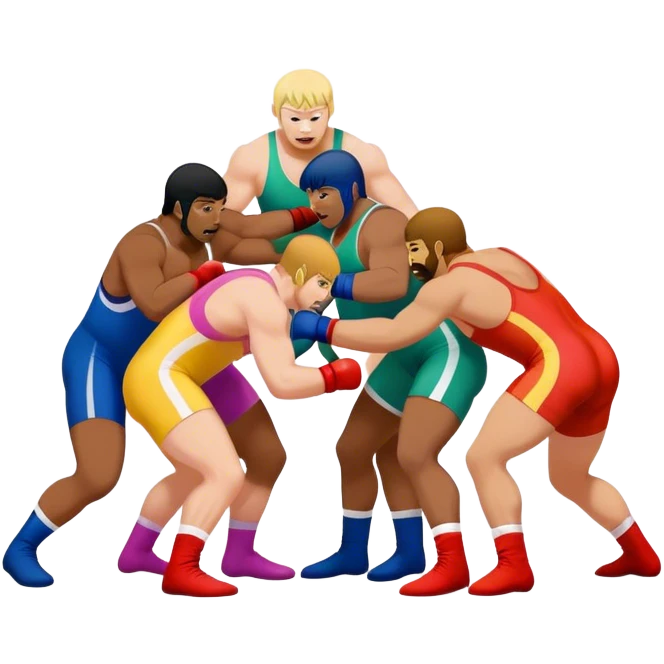 Rainbow wrestling match emoji