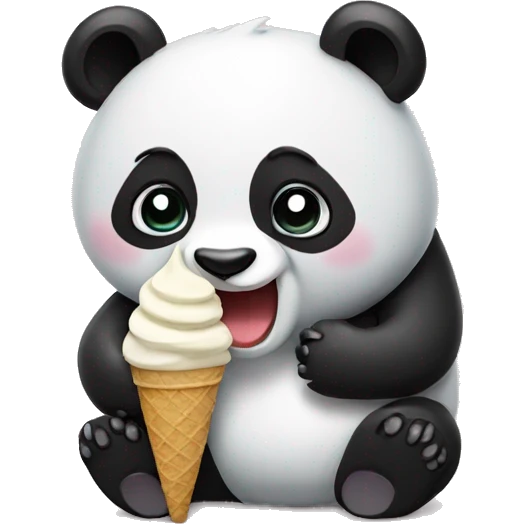 Panda eating ice cream emoji