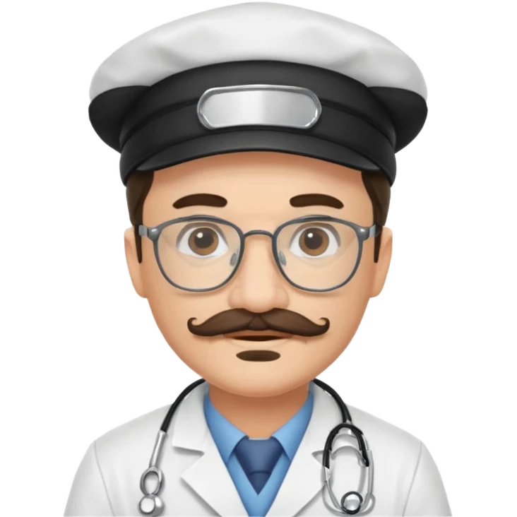 mustached doctor with hat emoji