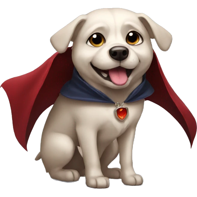 dog vampire with cape emoji