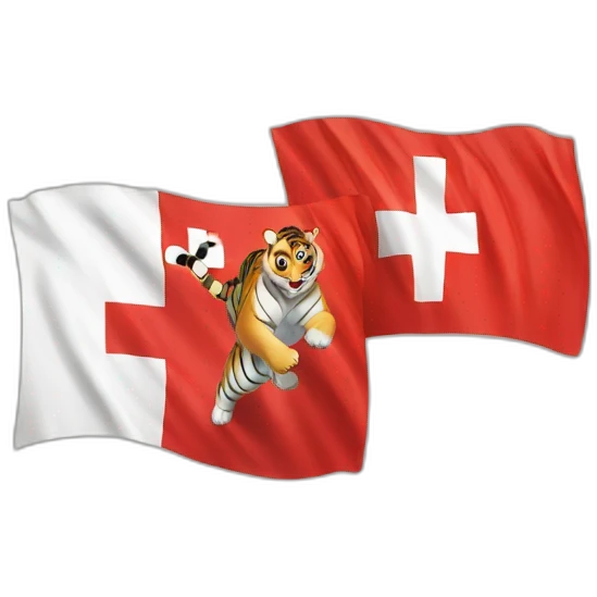 Swiss Flag with Tiger emoji