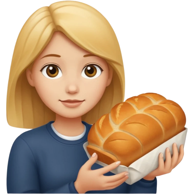 girl buying bread emoji