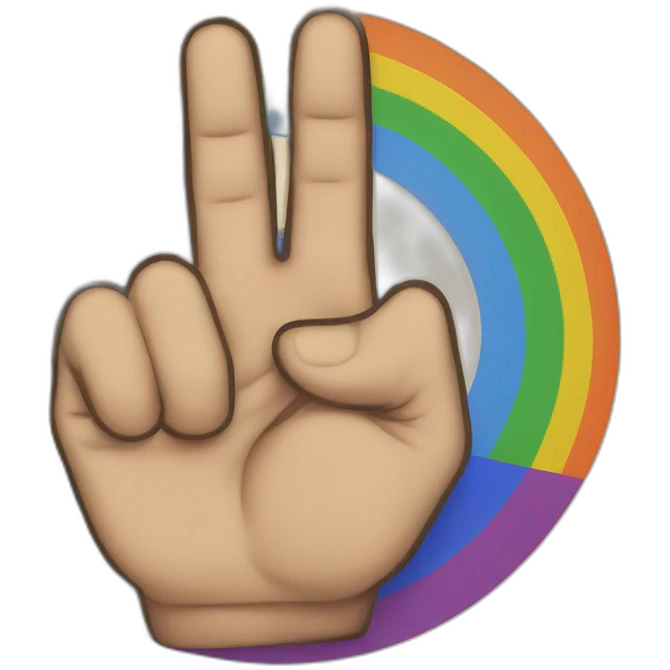 gay flag and hand with finger pointing me emoji