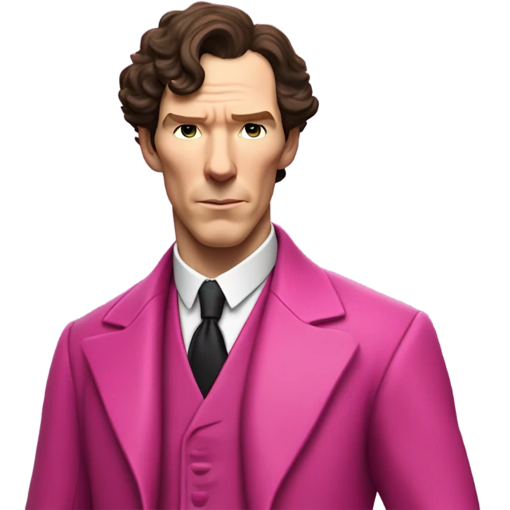 Benedict Cumberbatch-like Sherlock Holmes all in the pink suit, upper body emoji