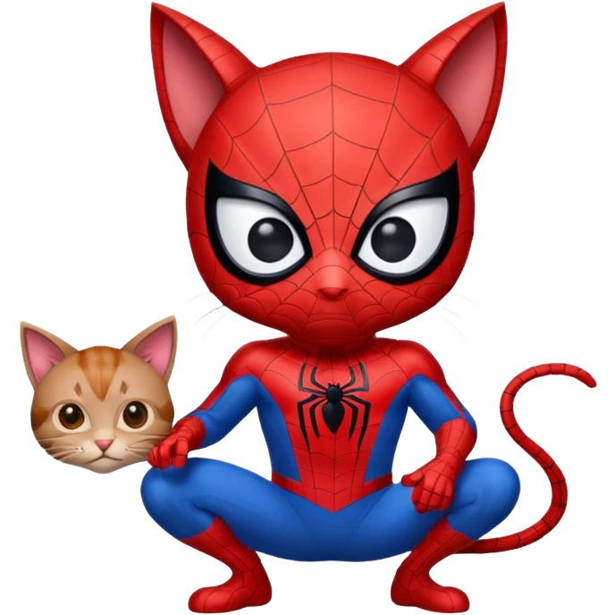 Spider man with a spider cat emoji