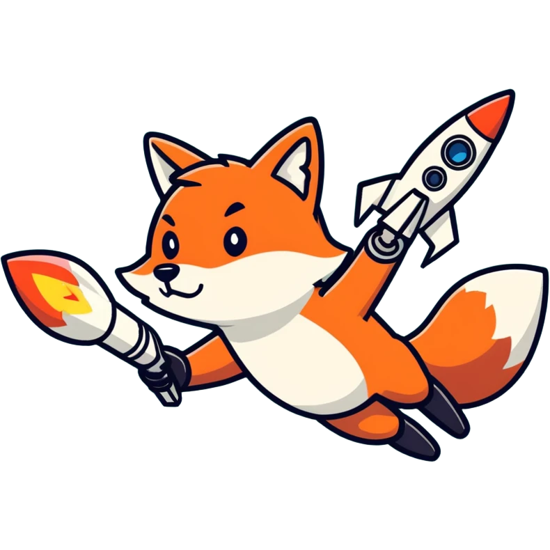 Fox firing a rocket emoji