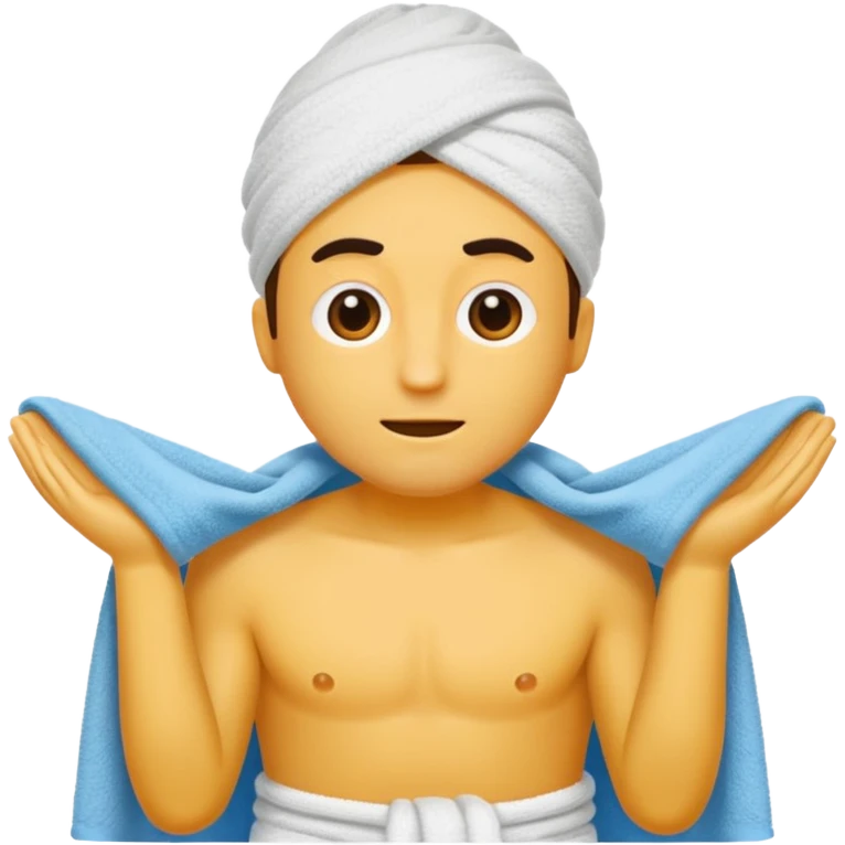 Create a man with only a towel under his weist  emoji